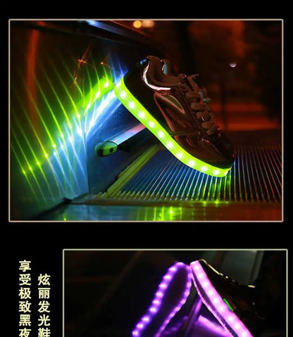 Men Shoes Glowing Light Led Women Spring Fashion Casual Sport Lamp Party Golden Silver Boots Luminous Dancing Flats Sneaker