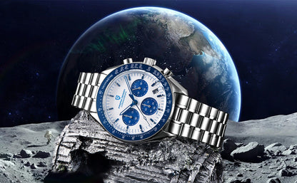 PAGANI DESIGN Planetary Series Saturn Light Tan Quarzuhr für Herren Speed Chronograph AR-Saphirglas Armbanduhr für Herren 2026 Neu