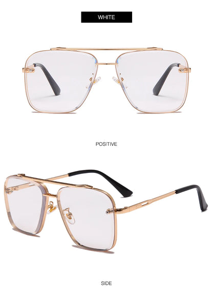 Classic Square Sunglasses Cool Men Vintage Luxury Brand Design Metal Sun Glasses Women Shades UV400 Oculos De Sol