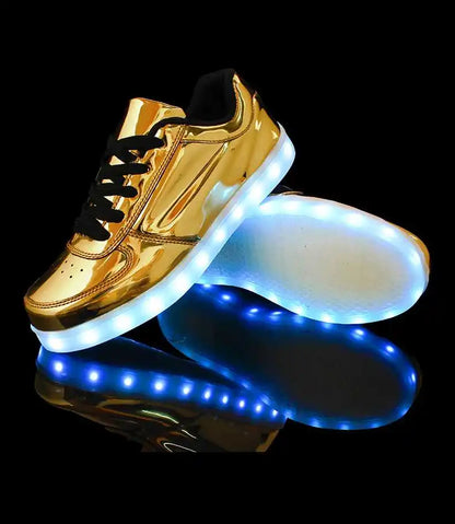 Men Shoes Glowing Light Led Women Spring Fashion Casual Sport Lamp Party Golden Silver Boots Luminous Dancing Flats Sneaker