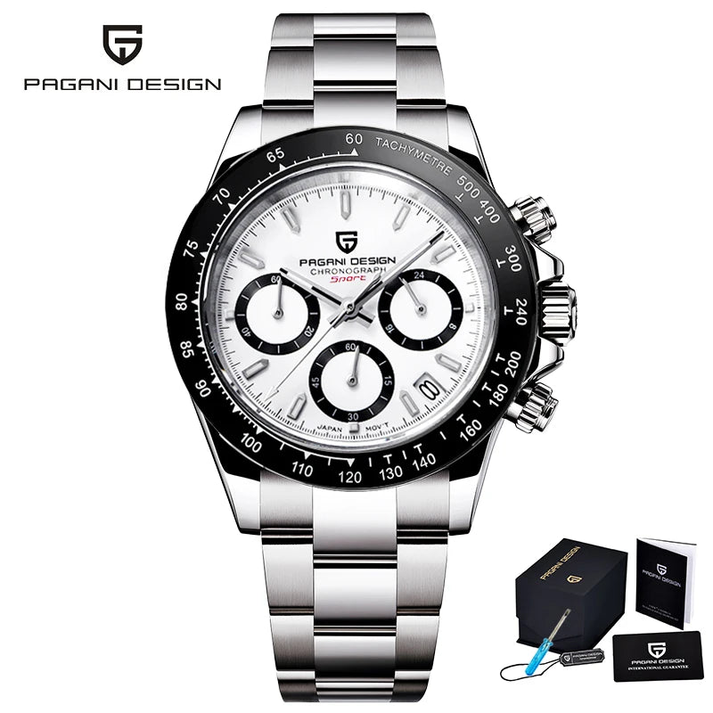 2026 New PAGANI DESIGN Chronograph Luxury Quartz Wrist Watch For Men Automatic Date 100M Waterproof JAPAN VK63 Movt Reloj Hombre