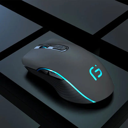 Rechargeable Bluetooth Wireless Mouse, Silent Ergonomic Wireless Mouse with 2400 DPI, Dual Mode Bluetooth & 2.4G USB Mouse for Laptop, MacBook, iPad, PC & Office