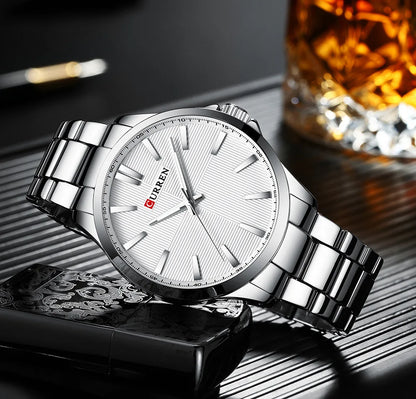 CURREN Men’s Watch – Luxury model, water-resistant, military style, stainless steel – Sports wristwatch (ref. 8322)