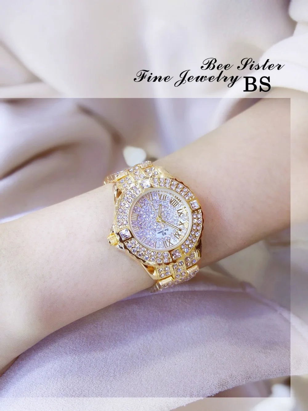 Women Watches Diamond Gold Watch Ladies Wrist Watches Luxury Brand Rhinestone Women's Bracelet Watches Female Relogio Feminino