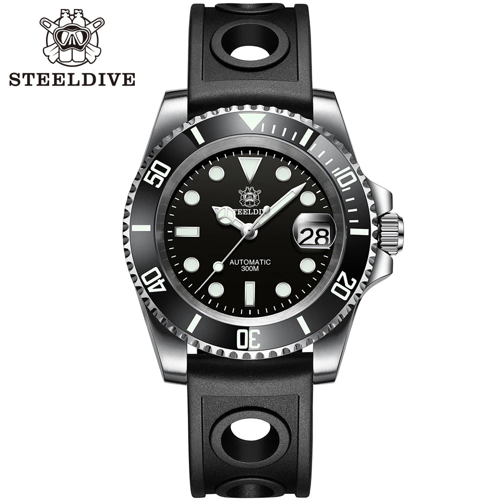 SD1953 stark nachgefragte Keramiklünette 41mm Steeldive 30ATM wasserdichte NH35 Automatik-Herren-Taucheruhr Reloj