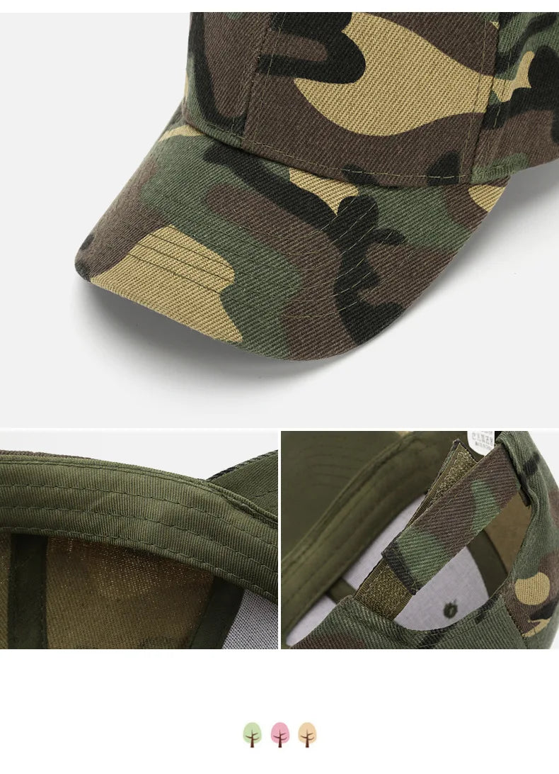 Cappellini estivi in cotone per bambini in stile mimetico, cappellini da caccia nella giungla, cappellini da baseball regolabili in stile hip-hop per neonati, maschietti e femminucce