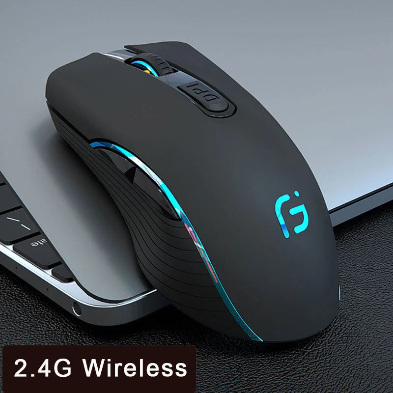 Rechargeable Wireless Bluetooth Mouse, Silent Ergonomic Wireless Mouse with 2400 DPI for Laptop, MacBook, iPad, Tablet, PC & Office