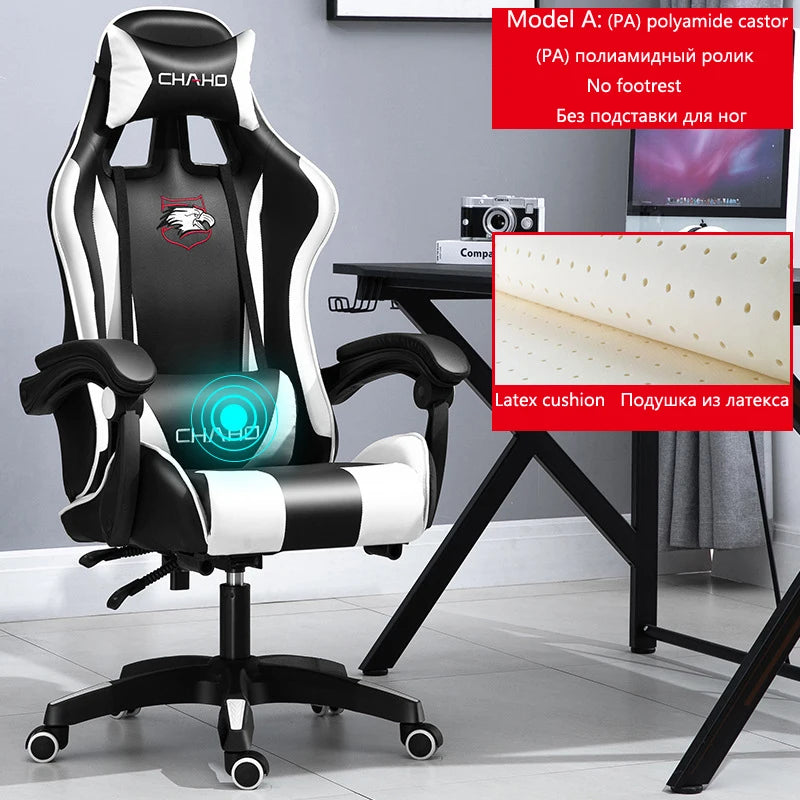 Joylive WCG Ergonomic Gaming Chair Leather Computer Chair Reclining Racing Office Chair with Adjustable Armrests for Gaming Room