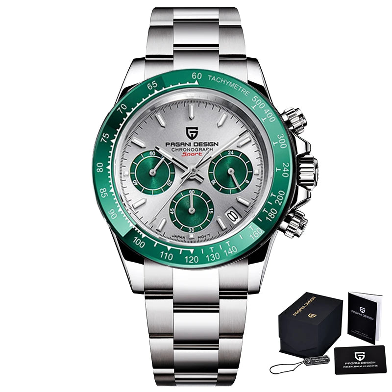 2026 New PAGANI DESIGN Chronograph Luxury Quartz Wrist Watch For Men Automatic Date 100M Waterproof JAPAN VK63 Movt Reloj Hombre