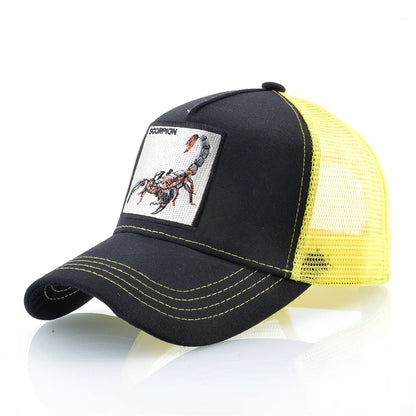 Streetwear Trucker Caps With Scorpion Patch Men's Snapback Hip Hop Baseball Cap For Women Four Seasons Fashion Casquette Hats
