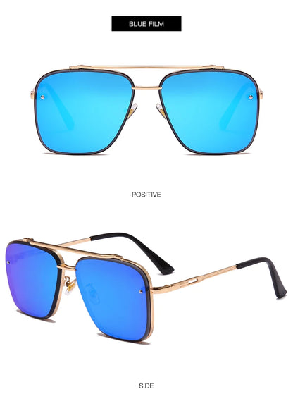 Classic Square Sunglasses Cool Men Vintage Luxury Brand Design Metal Sun Glasses Women Shades UV400 Oculos De Sol
