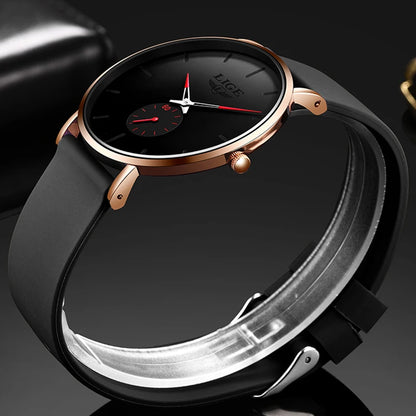 LIGE herenhorloge – Sportieve en trendy stijl, luxemerk, waterdicht, strak en ultradun ontwerp, quartzhorloge voor heren.