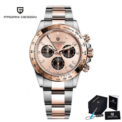 2026 New PAGANI DESIGN Chronograph Luxury Quartz Wrist Watch For Men Automatic Date 100M Waterproof JAPAN VK63 Movt Reloj Hombre
