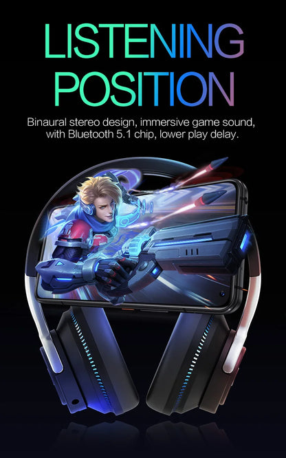 Bluetooth TV Headphones Wireless with Microphone, Noise Cancelling Stereo Headset with USB Adapter, Bluetooth 5.0 Foldable Bass Headphones for TV, Gaming & PC
