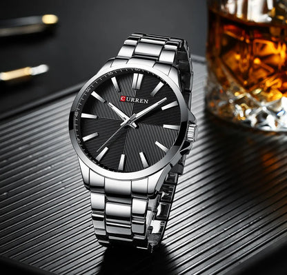 CURREN Men’s Watch – Luxury model, water-resistant, military style, stainless steel – Sports wristwatch (ref. 8322)