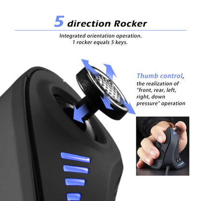 ZELOTES C18 Wired Vertical Ergonomic Gaming Mouse, 10000 DPI RGB Programmable Laser Mouse with 11 Buttons for PC Computer