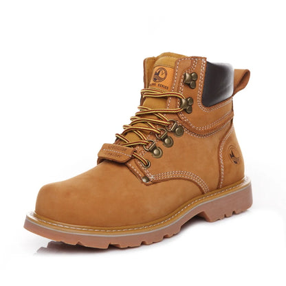 KOWM Scarpe da trekking da uomo in pelle bovina per attività all'aperto, impermeabili, tattiche, scarpe da deserto, stivali da caccia, stivali da neve, sneakers con pelliccia, scarpe da trekking da donna
