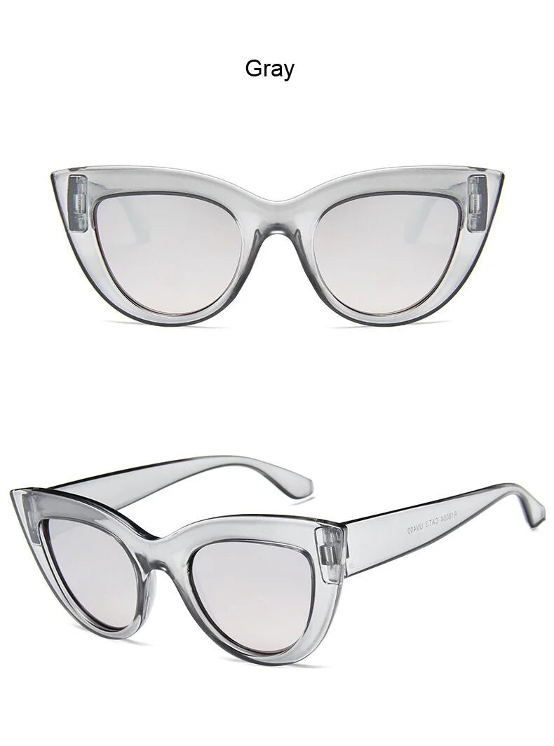 New Retro Fashion Sunglasses Woman Brand Designer Vintage Cat Eye Black Sun Glasses Female Lady UV400 Oculos