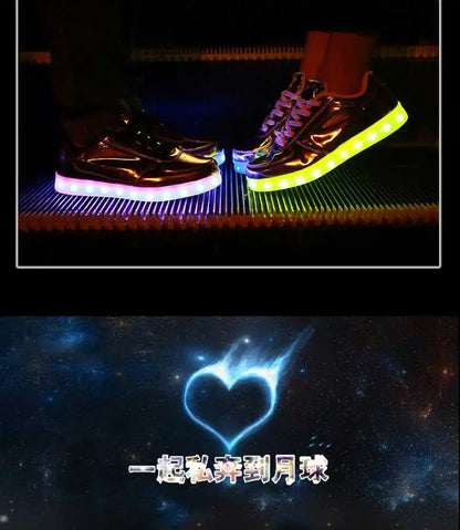 Men Shoes Glowing Light Led Women Spring Fashion Casual Sport Lamp Party Golden Silver Boots Luminous Dancing Flats Sneaker