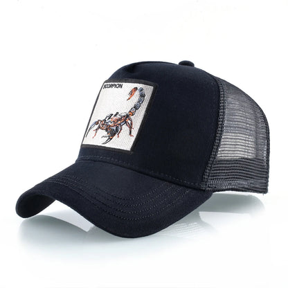 Streetwear Trucker Caps With Scorpion Patch Men's Snapback Hip Hop Baseball Cap For Women Four Seasons Fashion Casquette Hats