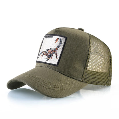 Streetwear Trucker Caps With Scorpion Patch Men's Snapback Hip Hop Baseball Cap For Women Four Seasons Fashion Casquette Hats