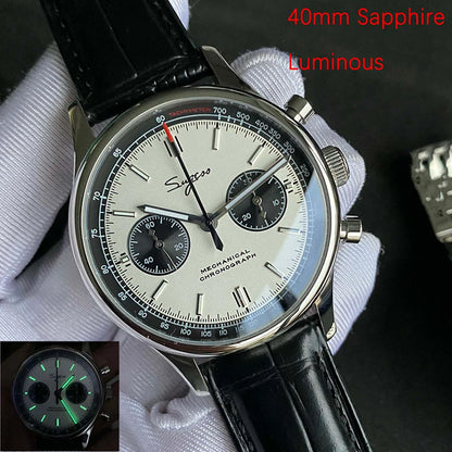Limited Edition Official Pilot Mechanical Watch Chronograph ST19 Original Military 40MM Men Wristwatch Mechanical Panda Watches