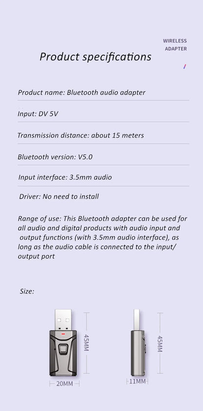 Wireless TV Headphones Bluetooth 5.0 with USB Adapter, Foldable Stereo Wireless TV Headphones with Mic for Samsung Smart TV, PC, Laptop & Music