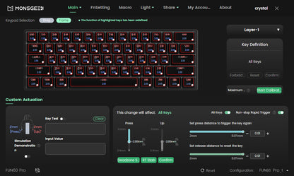 Akko MonsGeek FUN60 Magnetic Switch Mechanical Keyboard 60% Gaming Keyboard with Rapid Trigger 0.01mm, 8K Polling Rate, ARGB, Custom Mechanical Keyboard