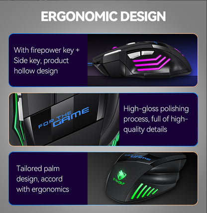 USB Wired Gaming Mouse RGB 2400 DPI Ergonomic Optical Mouse with 7 Buttons, RGB Backlit USB Wired Gaming Mouse for PC, Laptop & Office