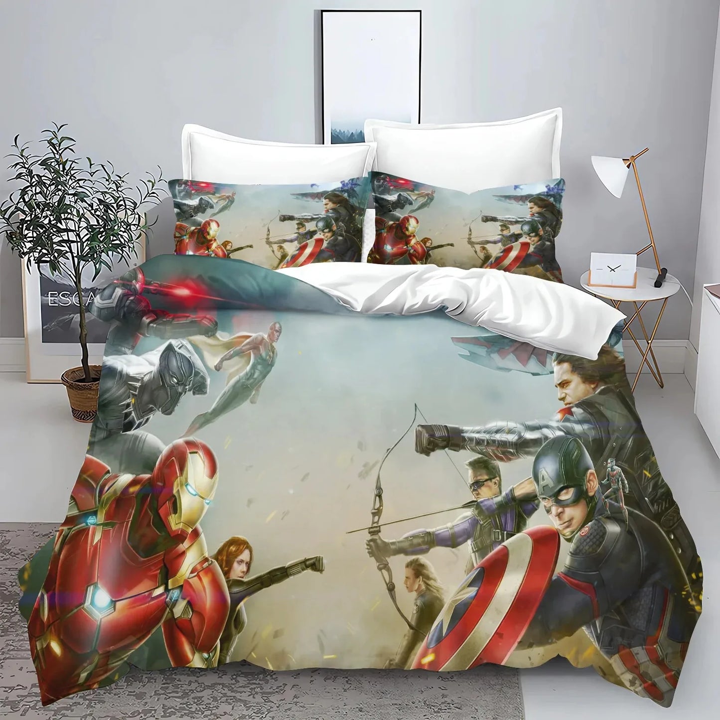 The Avengers Hero Duvet Cover Pillowcase Bedding Set Adult Boy Girl Bedroom Decoration Children Single Double Large Size