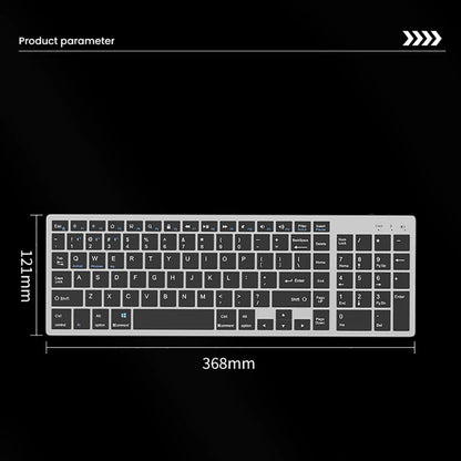 Teclado inalámbrico de doble modo Bluetooth 5.0 y 2,4 GHz, recargable, con 102 teclas; teclado inalámbrico multidispositivo para MacBook, ordenador portátil, tableta y PC