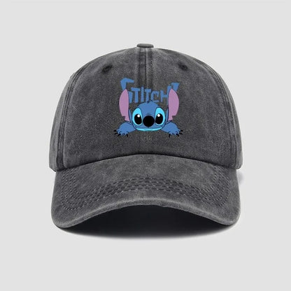 Stitch Casual Hat Kawaii Cartoon Anime Figure Baseball Caps Breathable Snapback Sun Hats Adjustable Peaked Cap Unisex Kids Gifts
