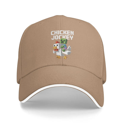Chicken Jockey Zombie Pixel Art Zombie 2025 Movie Baseball Caps for Men Women Trucker Hat  Outdoor Workouts Adjustable Sun Hats