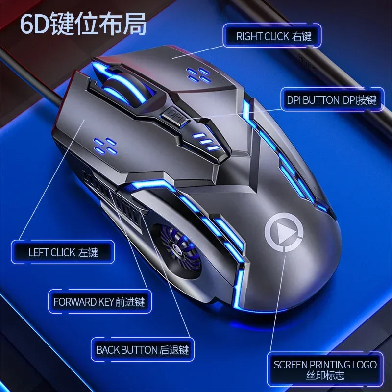 Laser Gaming Mouse for PC Gamer with LED Backlit, Ergonomic Wired USB Mouse, 3200 DPI Computer Gaming Mouse for Laptop & Desktop