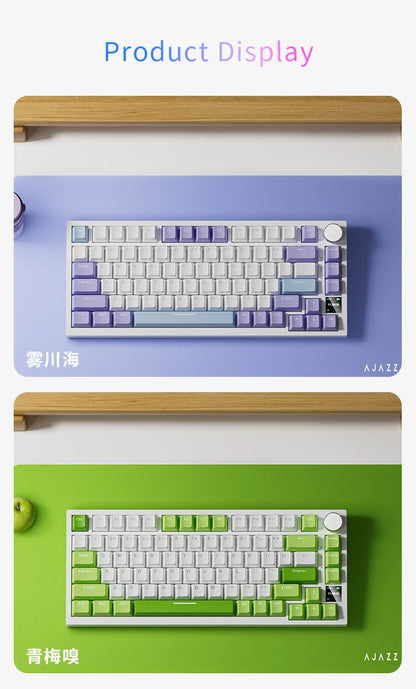 AJAZZ AK820 Pro Wireless Mechanical Gaming Keyboard Tri-Mode RGB Hot-Swappable 82-Key Compact Keyboard for PC, Mac & Laptop