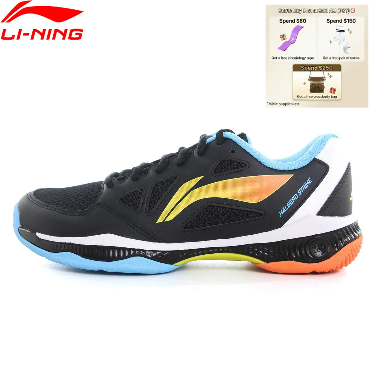 Li-Ning Unisex HALBERD STRIKE Παπούτσια μπάντμιντον Αναπνεύσιμα Άνετα LiNing Ανδρικά Γυναικεία Παπούτσια Προπόνησης AYTV021