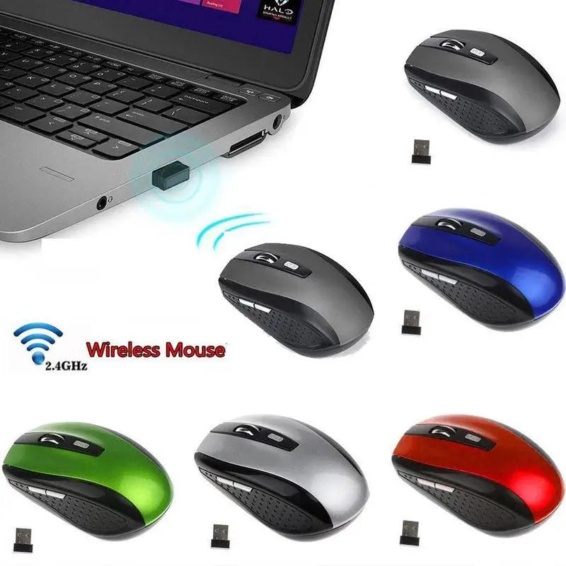 2.4GHz Wireless Mouse with USB Receiver, Ergonomic Optical Wireless Mouse, 6-Button Wireless Mouse for PC, Laptop & Computer