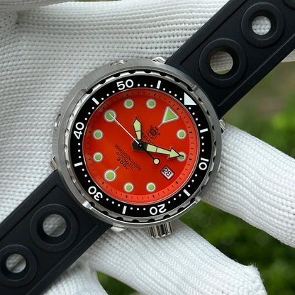 STEELDIVE Popular SD1975 47.5MM Case Red Dial 300M Waterproof AR Sapphire Glass Tuna Dive Mens  NH35 Automatic Watches for You