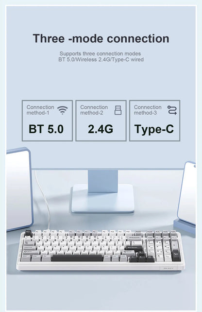 AULA F99 Wireless Mechanical Keyboard Tri-Mode Hot Swappable Custom Keyboard Gasket Structure for PC/Tablet/Xbox/PS4/PS5