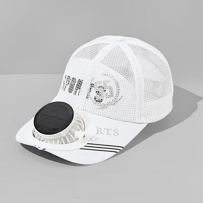 Solar Powered Charge Fan Baseball Cap Adults Summer Outdoor Camping Fishing Sun Shading  Duck Tongue Mesh Cap Father's Day Gifts