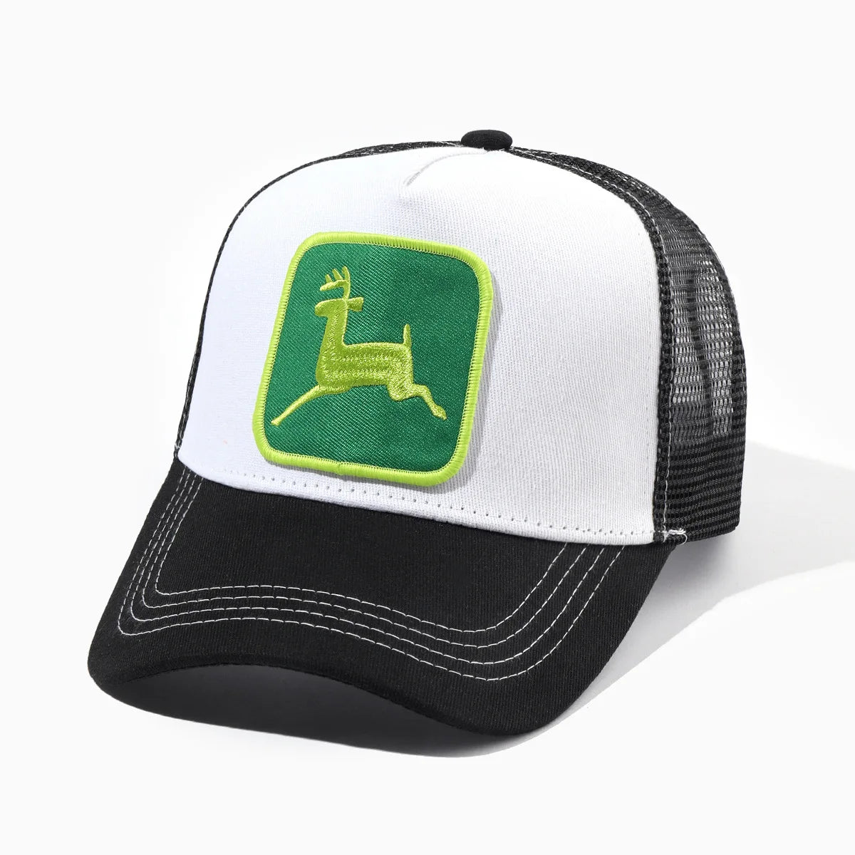 Cappellino da donna Elk Embroidery con visiera a becco d’anatra, cappellino da baseball a tesa larga con protezione solare, cappellino in rete regolabile, cappellino pronto per l’esportazione