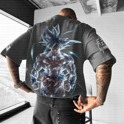 T-shirt de verão 2025 Son Goku Dragon Ball Anime para homem, estilo Harajuku oversized retro street, top unissexo casual largo de manga curta para mulher
