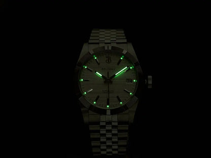 Baltany S4102 Business Man Automatic Mechanical Wristwatch 36mm Linen Dial Engine Turned Bezel NH35 Luxury Dress Watch For Man