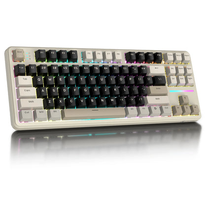 ATTACK SHARK X87 kabellose mechanische Gaming-Tastatur, Tri-Mode BT5.0/2.4GHz/USB-C, Gasket, Hot-Swappable Custom Keyboard, vorglubriziert