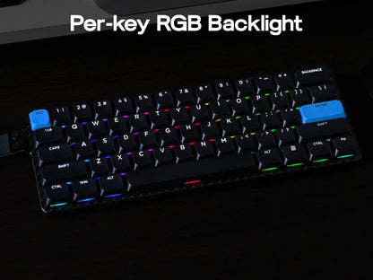EPOMAKER Carbon60 60% QMK/VIA ANSI VIA Wired/Bluetooth 5.0/2.4GHz Wireless Portable Mechanical Keyboard Carbon Fiber Case