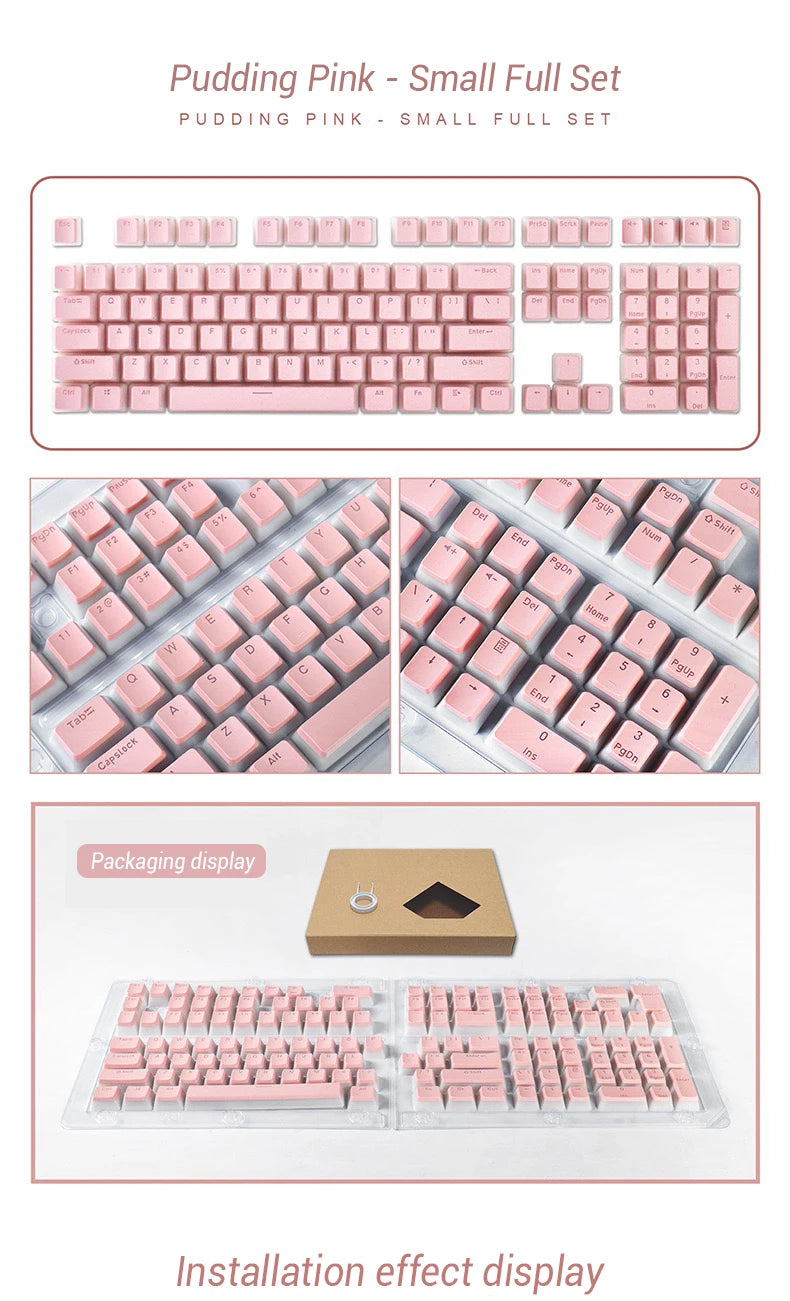 129 Keys Pudding Keycaps For Cherry Mx Switch Mechanical Gaming Keyboard OEM Profile PBT Double Shot Keycap RGB backlit Key Caps