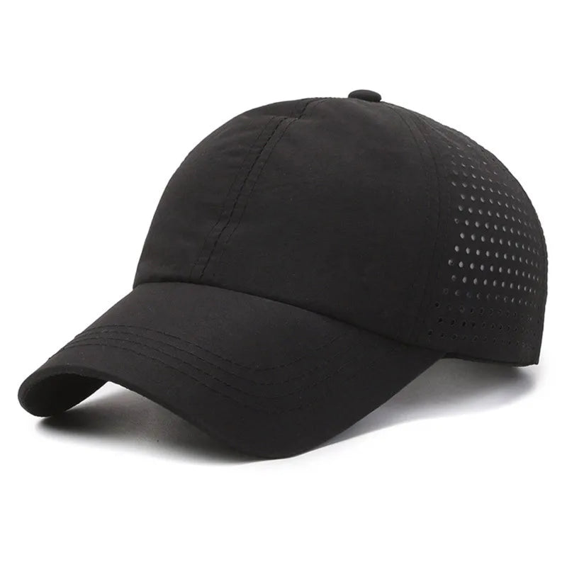 Snel drogende zonnepet voor dames, casual sportpet voor heren, grote maat baseballpet, 60-65 cm, verstelbare zonneklep, pet met klep