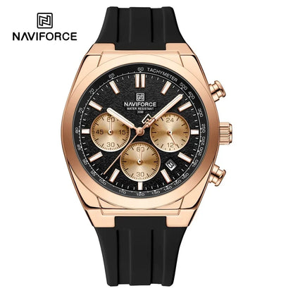 Ανδρικό ρολόι χειρός NAVIFORCE – Πολυτελές και σπορ στυλ, μηχανισμός χαλαζία, ένδειξη 24 ωρών, παράθυρο ημερομηνίας, χρονογράφος, αδιάβροχο – Ιδέα για δώρο για άνδρες