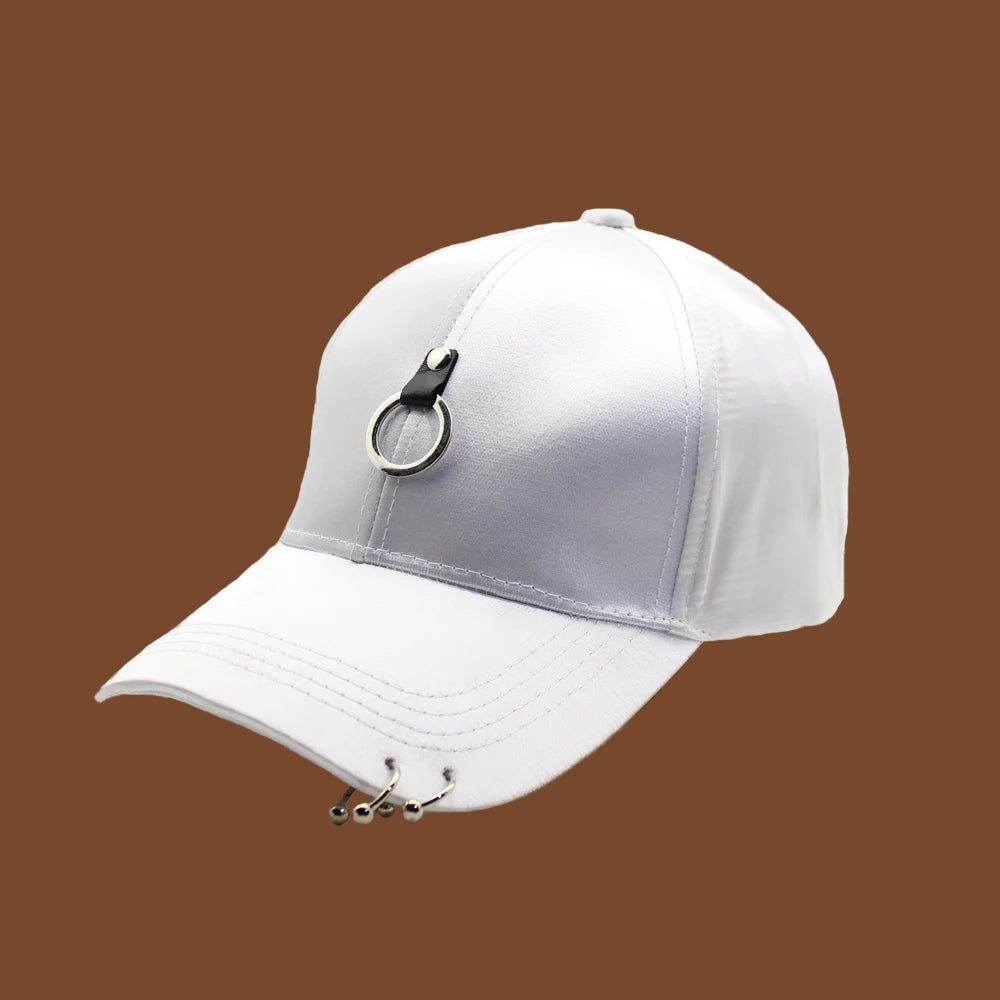 Casquette de baseball Snapback pour femmes et hommes, style hip-hop et K-pop, couleur unie avec anneau, pour les amateurs de sport, de danse et de voyage, casquette « Dad Hat », streetwear, ajustable