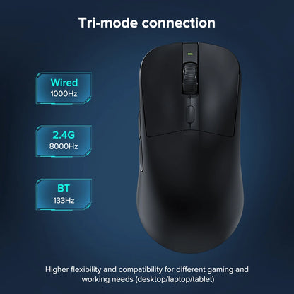 KYSONA M617 Wireless Gaming Mouse Tri-Mode Bluetooth 2.4G & Wired, PAW3395 Sensor, 26K DPI, 8000Hz Polling Rate, 59g Lightweight Rechargeable Gaming Mouse